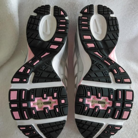 Women White Silver Pink Nike Zoom Air Sneakers 7 - Picture 7 of 11